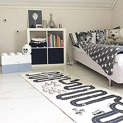 Extpro Children Area Rug Baby Floor Racing Game Rug Foldable Crawling Game Play Mat for Kids Room Decor (Road1)