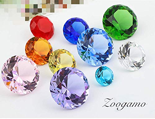 Zoogamo 4" / 100 mm Yellow Diamond Shaped Glass Crystal Paperweight - Home Office Decor & Valentine's Day Gift Wedding Favors Centerpieces Decoration with Gift Box