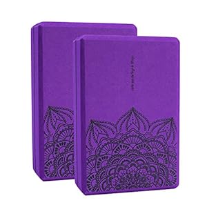 Keolorn High Density EVA Foam Yoga Blocks 2 Pack for Support, Balance & Stability Soft Non-Slip Exercise Blocks