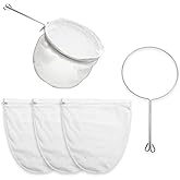 Ultra Fine Mesh Strainer Bag Reusable Food Grade Filter Zipper Bags with Stainless Steel Handle for Filter Coffee Tea Milk Ju