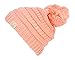 Gravity Threads Kids Warm Cable Knit Thick Soft Beanie w/Pom - Peach