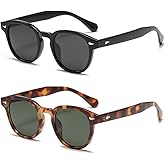 Ridering Women Men Round Sunglasses, Retro Womens Trendy Classic Small Lens UV Protection Sunglasses