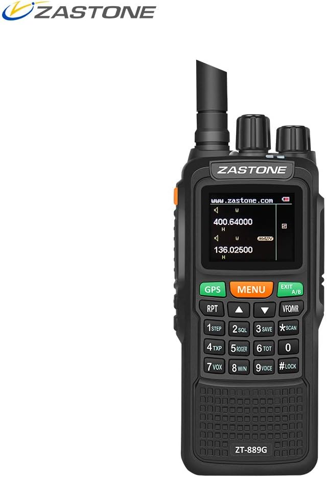 Zastone 889G Walkie Talkies Dual Band Two Way Radio Long Range 10W 999CH 3000mAh UHF/VHF GPS Ham Radio