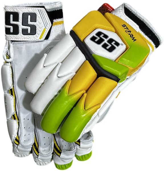 SS Storm Batting Cricket Gloves Yellow/Green - Premium International Standard Quality