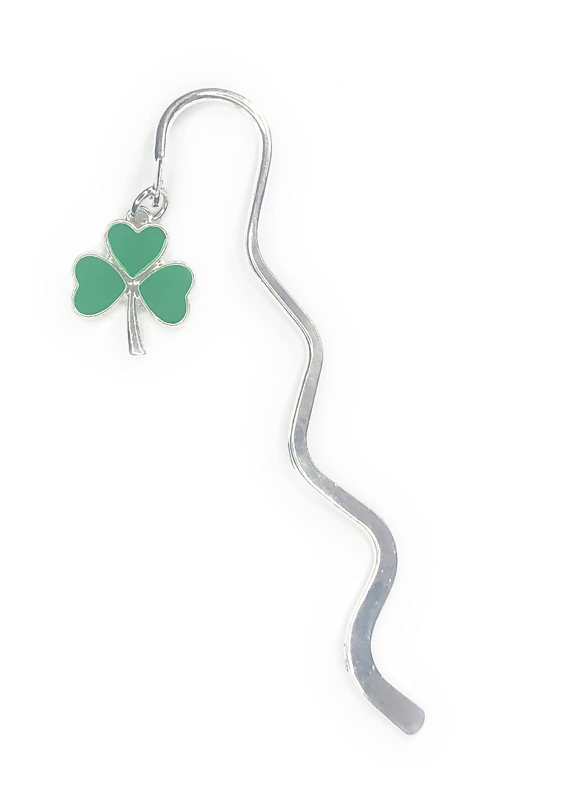 FizzyButton Gifts Shamrock Mini Bookmark with Silver Tone Enamel Charm, in Gift Bag