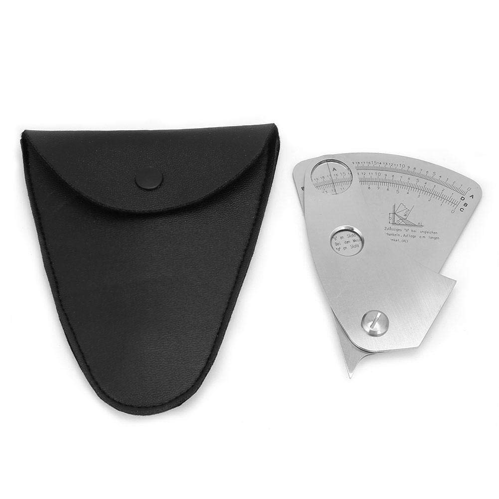 Welding Gauge, HFG26 Stainless Steel Fan Shaped Welding Inspection Tool with Standard Scale