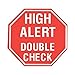 Devine Medical High Alert Double Check Labels, Red with White Text.