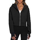 Trendy Queen Womens Zip Up Hoodies Jackets Cropped Sweatshirts Fleece Fall Outfits Casual Comfy Y2k Tops Winter Clothes 2026