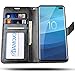 AMOVO Case for Galaxy S10 Plus/S10+ (6.4’’) [2 in 1] Samsung Galaxy S10 Plus Wallet Case Detachable [Vegan Leather] [Wrist Strap] S10+ Flip Case with Box Package (S10Plus (6.4'') Black)