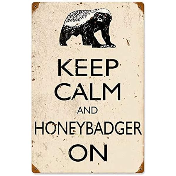 PLITI Make-up-Tasche Mit Honey Badger Spruch – „Always Be A Honey Badger“ | Canvas, Wasserdicht, 22,9x17 Cm