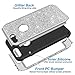 Hython Designed for iPhone 8 Plus, iPhone 7 Plus Case, Heavy Duty Defender Protective Bling Glitter Sparkle Hard Shell Hybrid Shockproof Rubber Bumper Cover, Silver