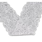 Housweety 10 Yards White Stretch Floral Scallop Lace Edge Trim 3-1/8