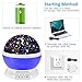 Projection Lamp Music Light Rechargeable Stars Projector Warm Night Lamp,Rotating and Changing 9 Colorful Light With 12 Soft Songs,Best Lamp for Babies Children, Nursery room Purple