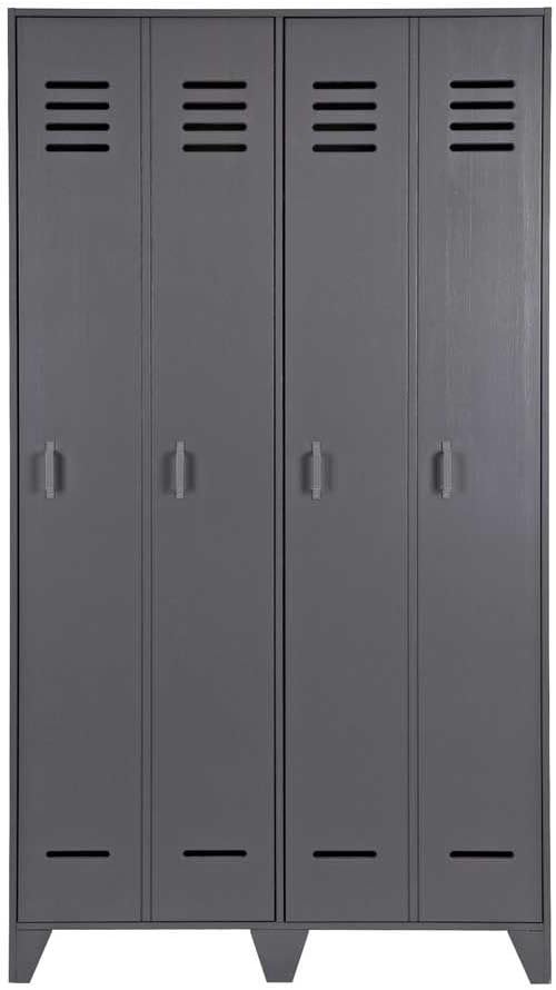 Milanari Kleiderschrank Holzschrank Stine Grau Breite 103 Cm Tiefe 40 Cm Hohe 187 Cm Amazon De Kuche Haushalt