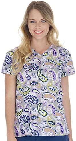 Ladies Mock Wrap Scrub Top, Just Because, 9100-1301, JUST BECAUSE XL
