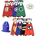 Mizzuco Kids Cartoon Dress up Costumes Satin Capes with Felt Masks and Exclusive Bag for Copslay Birthday Party