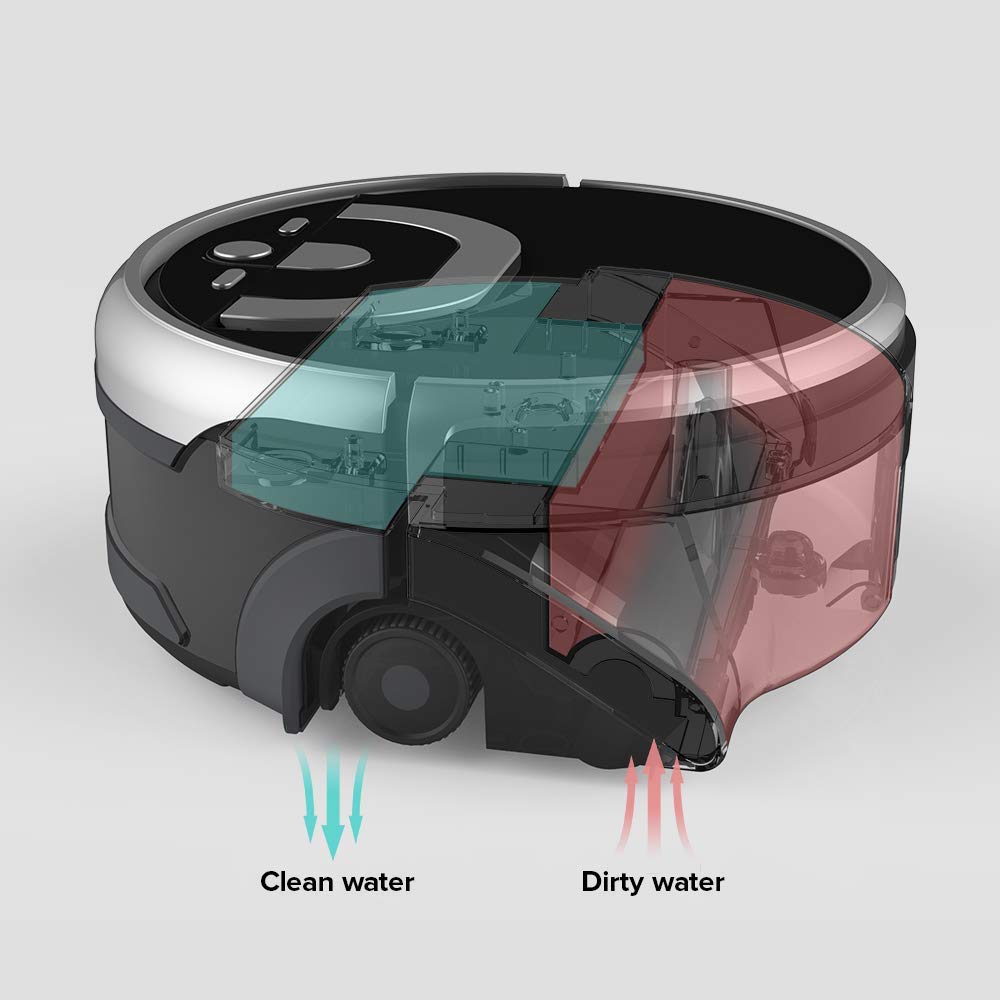 iLife W400 Shinebot Floor Washing Scrubbing Robot, Large Water Tank, Kitchen Bathroom Cleaning