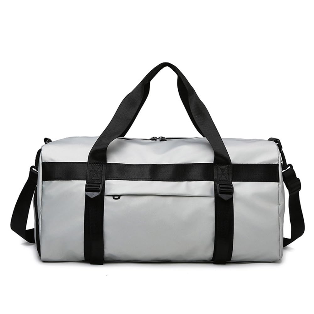 Vllcsla Small Sports Duffel Bag 31.25 L, 50x25x25 cm, with Wet Pocket & Shoe Compartment, Gym Duffle Yoga Bag, Mens Small Hand Luggage Travel Bags, Ladies Yoga Sports Bags Overnight Weekend, Grey