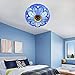 BAYCHEER HL404204 Tiffany Style Semi Flush Mount Light Glass Shade Flower Ceiling Fixture Ceiling Lighting Fixtures Modern Lamp 12 inch Blue