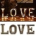 SAND MINE Wooden LED Letter Lights, LED Love Shaped Letters Sign, Battery Powered Christmas Lamp, Love Signs Light for Night Light Wedding Birthday Party Home Bar Decoration