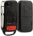 KeylessOption Keyless Remote Car Flip Key Fob Uncut Blade Shell Case Button Repair Fix for Mercedes