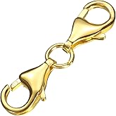 uxcell Bracelet Extender, 925 Sterling Silver Double Lobster Claw Clasps Necklace Extenders, Connector Extension Clasp for DIY Making Jewelry Chain (20mm/0.79", Gold)