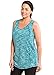 RBX Active Women's Plus Size Activewear Deep V-Neck Tank Top Blissful Blue with Hint of Mint 2X