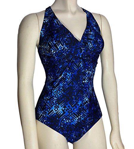 Speedo Women's One Piece Swimsuit Wrap Front Padded Cross Back