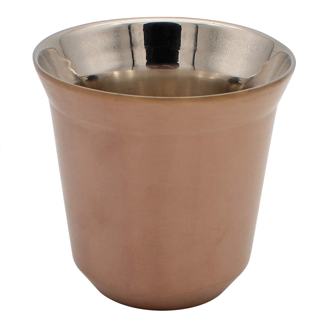 Dianoo Coffee Mug Espresso Cups Stainless Steel Double Wall Thermally Insulated Gold Capsule