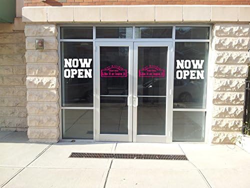 Now Open Store grand opening Storefront signage window decor Vinyl Decal set of 2