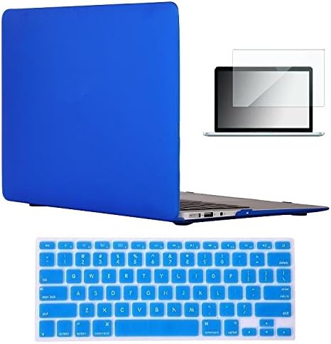 Vasileios 3in1 Rubberized Frosted Soft-touch Hard Shell Case Cover &amp; Screen Protector for 13-inch Macbook Air 13.3" (Model: A1369 and A1466) (New Royal Blue)
