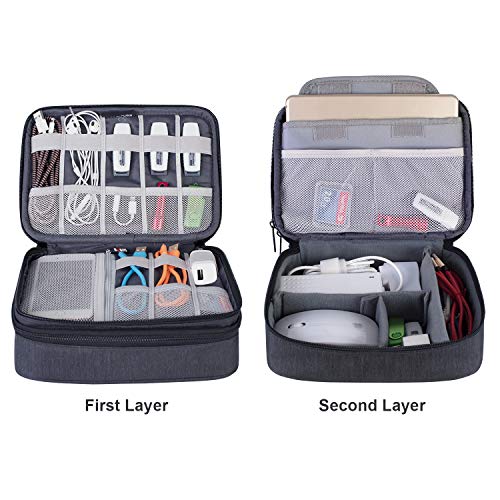 BUBM Electronic Organizer, Double Layer Travel Gadget Storage Bag for