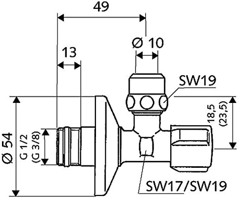 Schell Comfort Angle Valve, 049160699, Chrome-coloured - Image 3