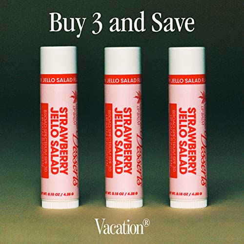 Vacation Strawberry Jello Salad SPF 30 Sunscreen Lip Balm (Pack of 3