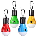 Doukey LED Campings Light [4 Pack] Portable LED Tent Lanterns with Carabiner for Backpacking Camping Hiking Fishing Emergency Light Battery Powered Lamp for Outdoor and Indoor