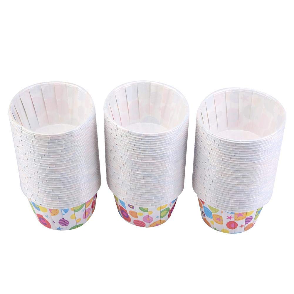 Fdit 100PCS Big Cupcake Liners Paper Round Cake Baking Cups Muffin Cases Home Party Wedding(#4)