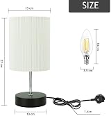 HSLighting Bedside Lamp Touch Control 3-Way Dimmable LED Black view 3