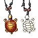 THUNARAZ 2pcs sea Turtle Necklace Pendant Set for Men Adjustable Cord