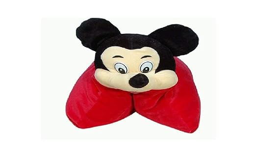 Jassi Toys Baby Cushion/ Pillow for Kids with Cartoon Character | Soft Stuffed Toy Folds to Decorative Piece | Birthday Gift Item (Red)