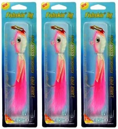 ProFish Fishing Bucktail 1/4oz Red Glo Shrimp 3 Pack PBT-025-06