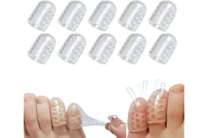 KERRTOA Silicone Anti-Friction Toe Protector, Gel Toe Protectors Breathable Toe Covers, Silicone Little Toe Sleeves Gel Toe Protectors Women with Airflow Orifice Breathable Toe Separators (10pcs)