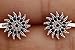 Sun Shape Special Design Turkish Evil Eye Handmade 925 Sterling Silver Round Cut Sapphire White Topaz Rhodium Stud Earrings