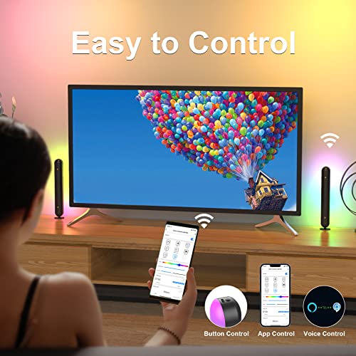 Paton Smart LED Light Bars,RGB Lights with Multiple Scene Modes and Music Sync Mode, TV LED Backlight, Voice Control, Smart Lights for Gaming, TV, PC, Room Decor(Work with Alexa and Google Assistant)