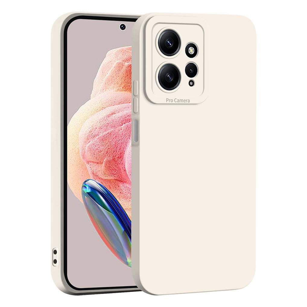 SEAHAI Case for Xiaomi Redmi Note 12 4G, Ultra Thin Premium Soft Silicone Phone Cover with Thickened Camera Protection Design, Shockproof TPU Bumper Fashion Case Cover - White