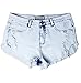 Metee Dresses Women's White High Waist Washed Ripped Destroyed Denim Shorts Jeans