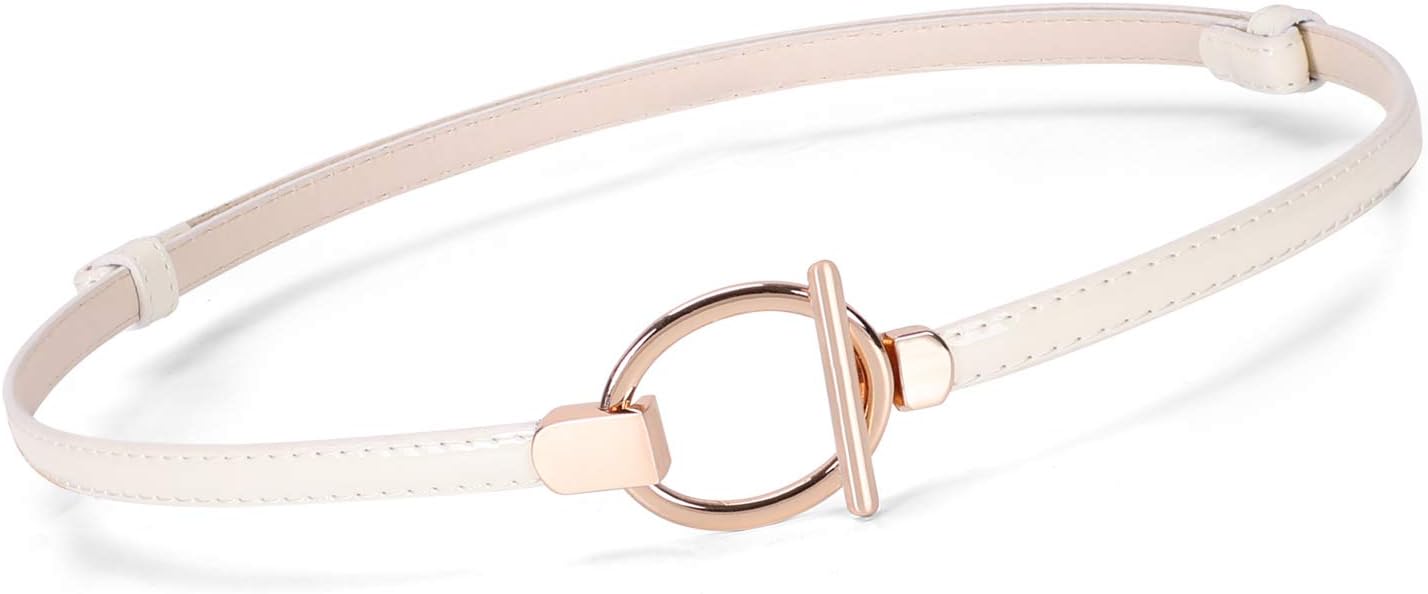 Women Skinny Dress Belt for Ladies Adjustable Thin Belt for Dress Leather Belt