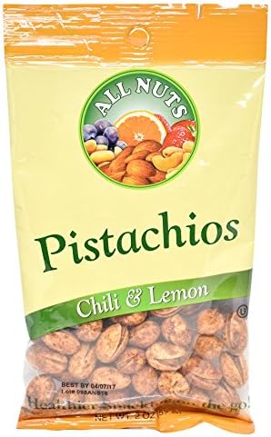 All Nuts 1 Pack Chili Lemon Pistachios Roasted Spicy in shell 2oz Bag