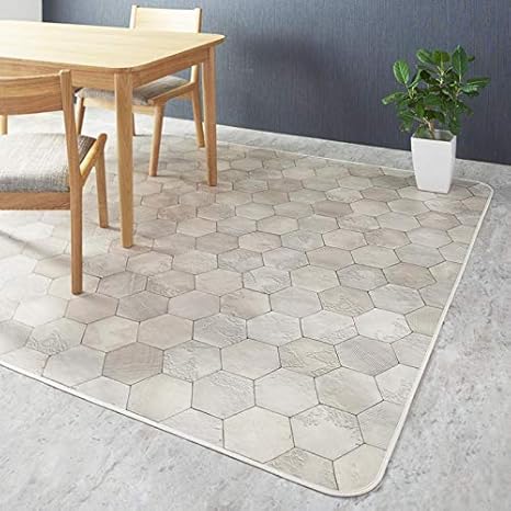Amazon タイル柄ダイニングラグ 拭ける はっ水 抗菌 国産 日本製 185 185cm ラグ カーペット オンライン通販