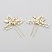 Yean Leaf Bridal Hair Pins Pearl Wedding Hair Clips Bride Hair Accessories for Women and Girls (Set of 2) (Gold)