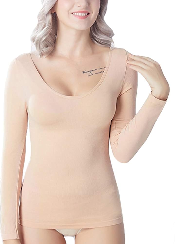 Mmissy Womens Deep Neck Long Sleeves Thermal Underwear Soft Long John Winter Base Layer Fitted Waist Slimming Sleepwear Women Clothing Shoes Jewelry Fcteutonia05 De